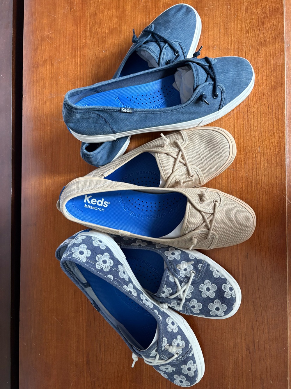 New - 3 pairs Keds Rillax Champ Canvas slip on shoes